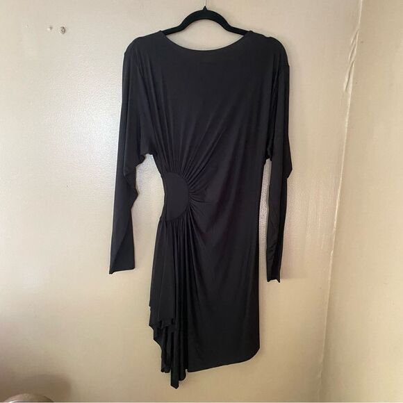 L’Academie Cora mini dress black minimalist stretch gathered basic Revolve S - Picture 9 of 10